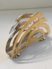 Argento Silver Gold Tone Napkin Holder Made In Italy