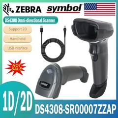 Zebra Symbol DS4308-SR00007ZZAP 1D 2D Barcode Scanner Handheld Imager +USB Cable