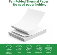 Lightweight 200 Count Fan-Fold Thermal Printer Paper – Ideal for Professionals