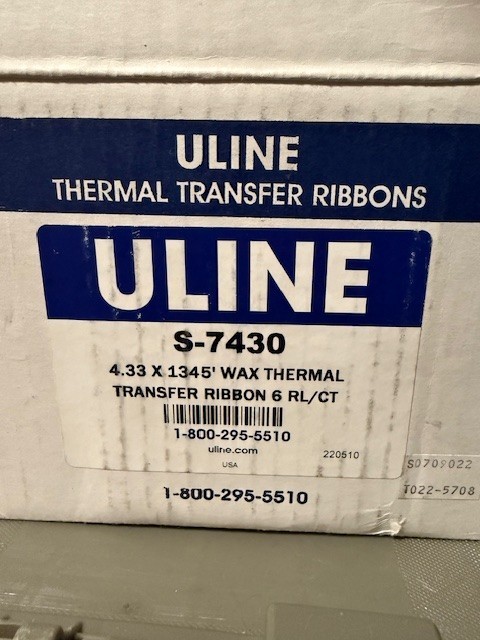 ULINE (6 Rolls) Thermal Transfer Ribbon (4.33″ x 1345′) 1″ core