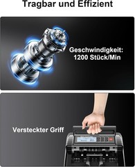 AL1000 Money Counter, UV/IR/DD Counterfeit Detection, Value Counting & Batch & A