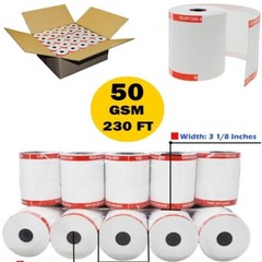 ( 50 GSM coreless ) 3 1/8 x 230-50 Rolls Thermal Paper Rolls Premium Quality USA