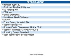 NCR 7879M240 RealScan 79e Bi-Optic Imager – Scanner/Scale (Full Size 20″/50.9cm)