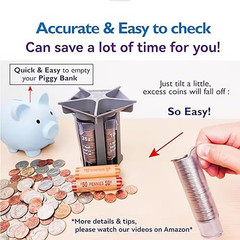 5-In-1 Coin Sorter Tube with Coin Wrappers Easy Coin Counter Organizer Roller fo