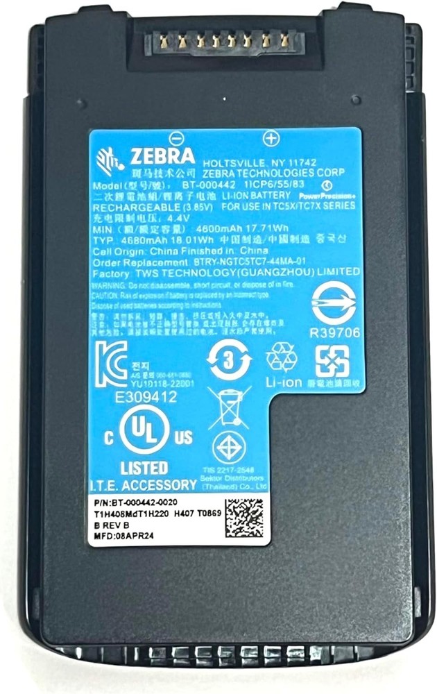 Original Zebra Battery for TC58 TC53 TC73 TC78 BT-000442 / BTRY-NGTC5TC7-44MA-10
