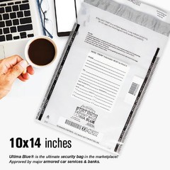 BankSupplies Ultima Blue Clear Deposit Bags | 10W x 14H | Pack of 100 | Transit,