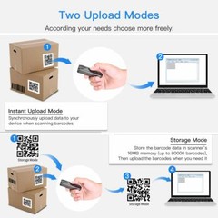Eyoyo 5pcs/set Wireless Bluetooth Barcode Scanner 1D 2D QR Code Reader For IOS