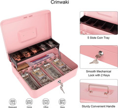 Cash Box with Money Tray and Key Lock, Money Box with Safe Locking, Money Lock B