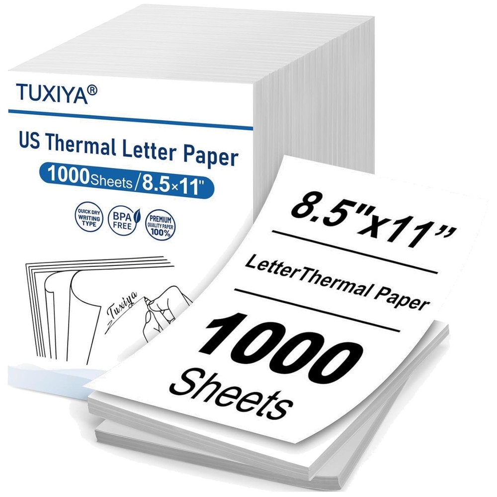 Inkless Thermal Printer Paper – 1000 Sheets, 8.5×11″