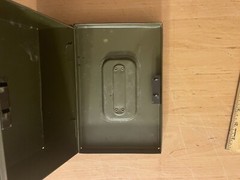 Vintage ASCO Art Steel Co New York OD Olive Drab Metal Safe Deposit Box NO KEY