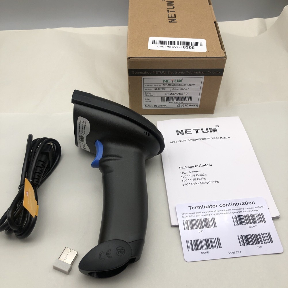 NETUM Bluetooth Barcode Scanner, Compatible with 2.4G Wireless & Bluetooth *READ