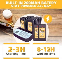 Complete 16-Pager Wireless Paging System for Restaurants – Waterproof & Durable