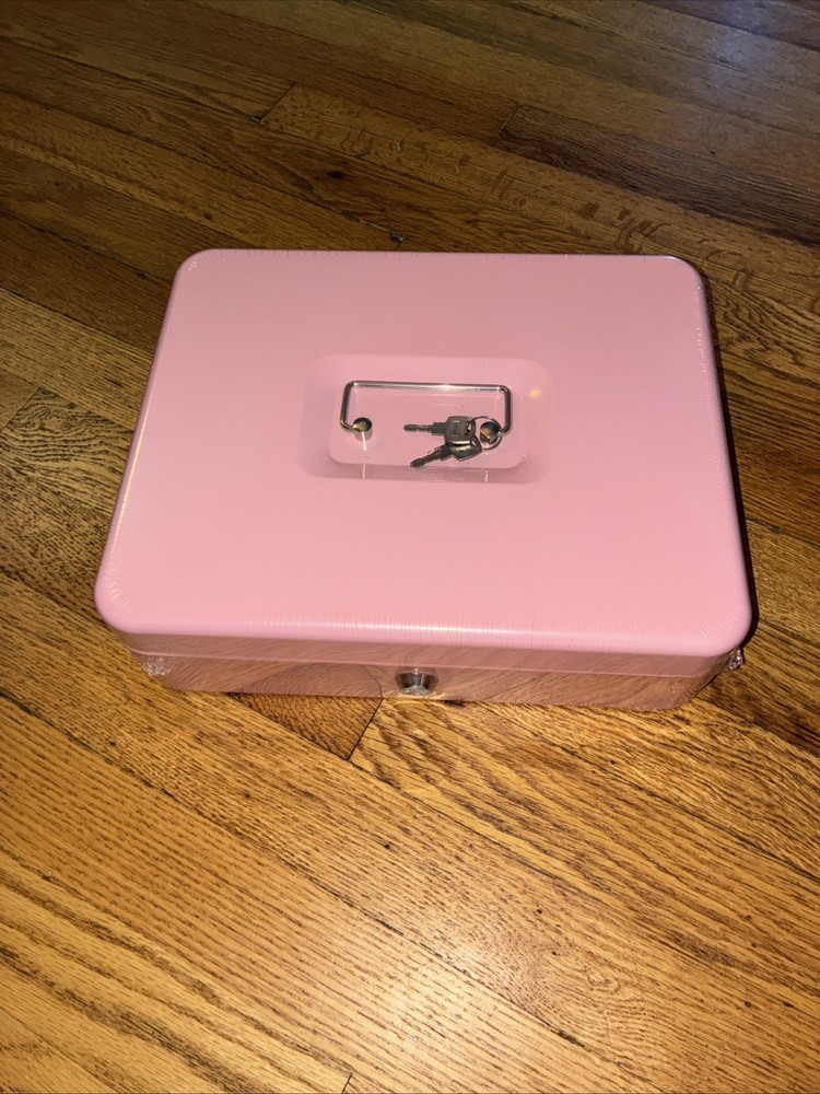 Pink Cash Drawer Safe with 2 keys