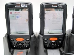 Set of 4 – Janam XM66 XM66W Windows 6.1 Mobile Handheld Scanner+CRD-P4 Charger