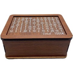 $10000 Cash Vault Wooden Savings Box,Wooden Savings Box with Money Target Numb
