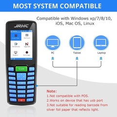 JR C HC-6609T 1D-2D Wireless Barcode Portable Inventory Scanner 2.8″ LCD SCREEN