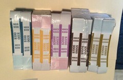 25 Self-Adhesive Currency Straps / Bands Color Coded Money Paper – YOU PICK