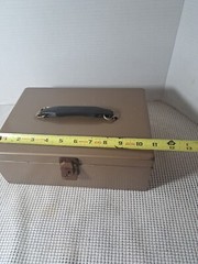 Vtg. Rockaway Metal Products Corp Cash Metal Lock Box, Inwood New York, No KEY