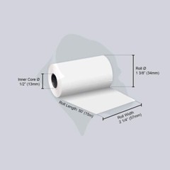 Thermal Paper Receipt Roll 2-1/4 x 50 BPA Free 50 Rolls