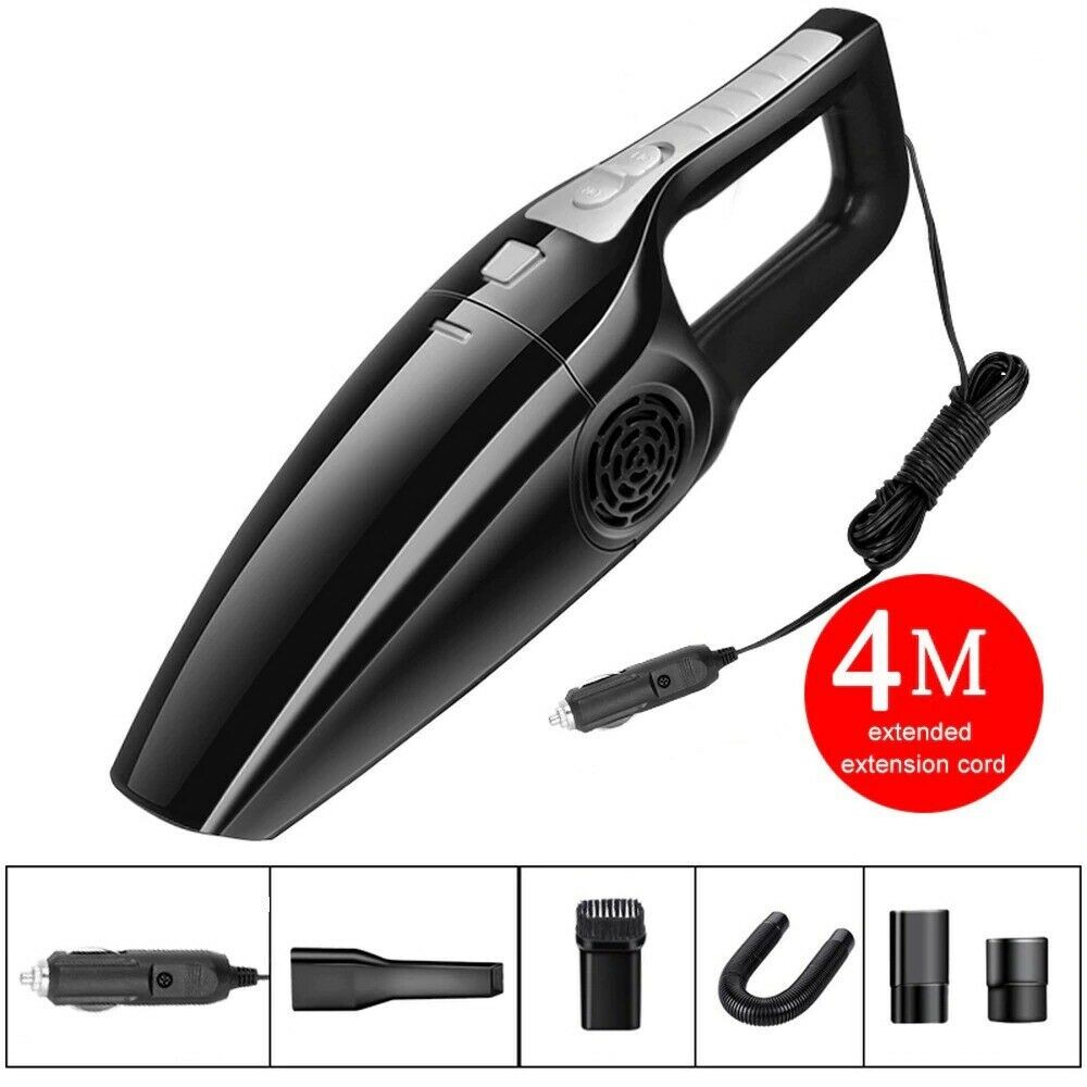 Car Vacuum Cleaner 12V 120W Portable Handheld Auto Interior Black