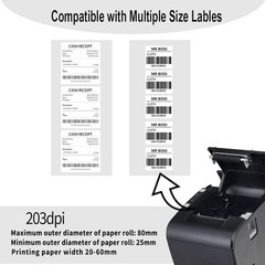 Thermal Label and Receipt Printer USB+Bluetooth Connection Suitable for stores