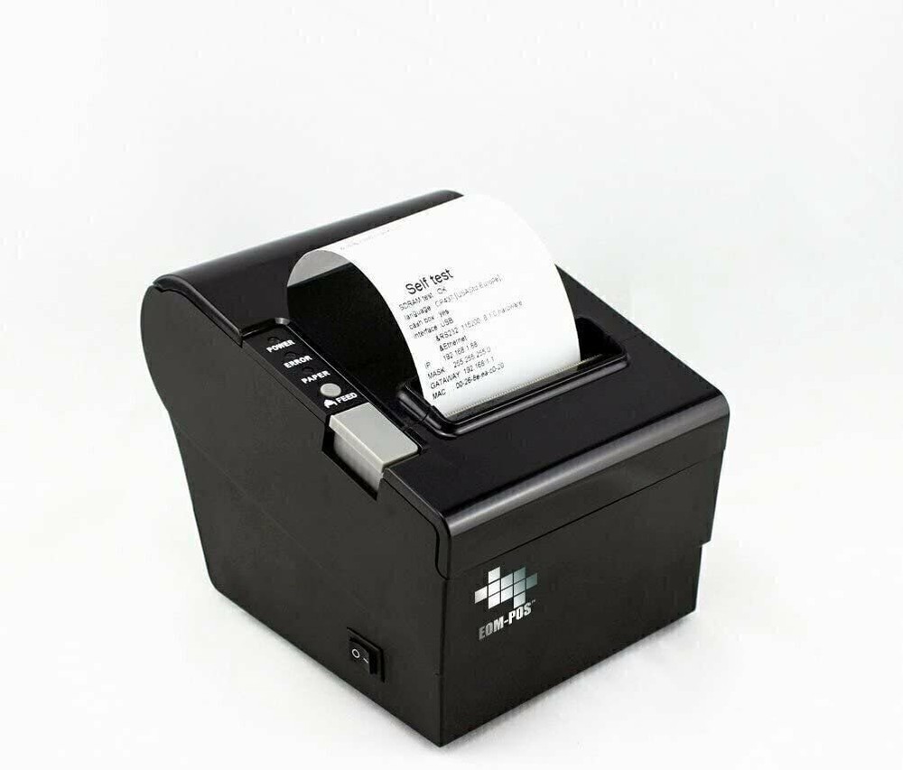 EOM-POS Thermal Receipt Printer – USB, Ethernet/LAN, & Serial Ports – Auto…