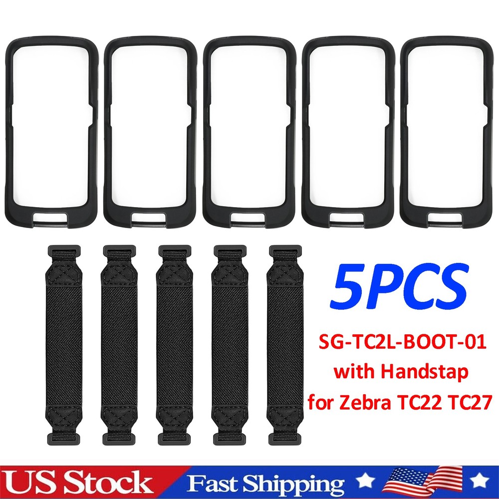 5Pcs Protective Cover Boot with Hand Strap for Zebra TC22 TC27 SG-TC2L-BOOT-01