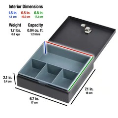 SentrySafe DS-1 0.04 cu ft Money Cash Box with Lock Portable Safe