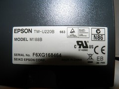 Lot of 2 EPSON TM-U220B M188B Kitchen /Bar POS Receipt Printer Ethernet w AC