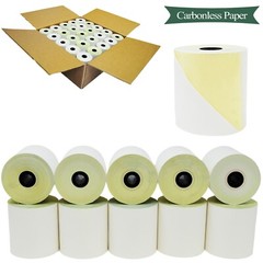 3 X 90 Feet, 2 ply White/Canary, Kitchen Printer Paper Carbon less 50 Rolls