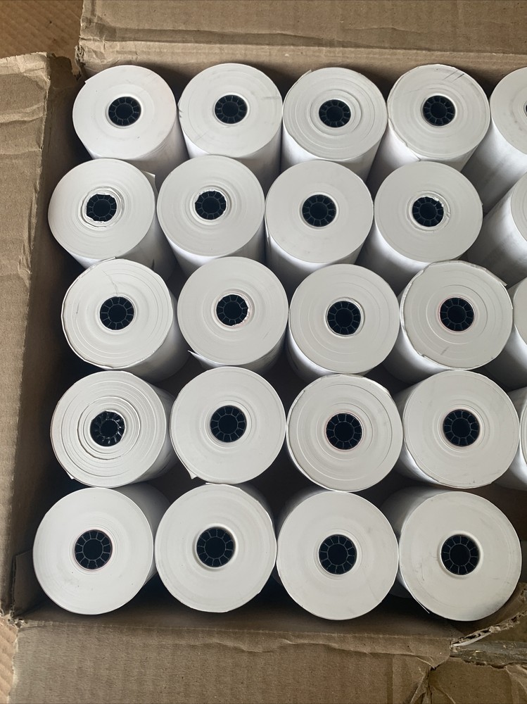 40 QTY – Staples 386659 Thermal Cash Register / Pos Rolls 3 1/8X230ft