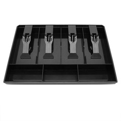 Cash Register Drawer Insert Tray with 4 Bill/3 Coin Compartments for Money St…