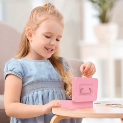 Compact Pink Cash Box with Combination Lock – Perfect for Secure Cash Storage