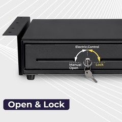13″ Electronic Cash Register Drawer with Under-Counter Bracket, 4 Bill & 5 Coin