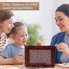 10000 Savings Challenge Box,Cash Vault Wooden Savings Box,kakeibo Money Box,W…