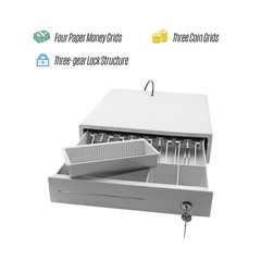 Heavy Duty 4 Grid 3 Gear POS Cash Drawer With Lock RJ11 Interface V1