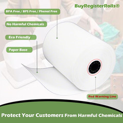 Phenol Free Thermal Paper 3 1/8″ X 230′ Ft (Also BPA & BPS Free – 50 Rolls) Clim