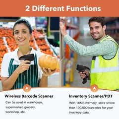 Inventory Scanner Wireless Barcode Scanner Portable Barcode Reader Data.