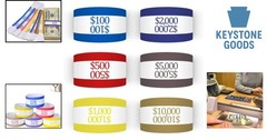 300 Assorted Currency Strap Bands – Self-Sealing Money Bundles, 7.5×1.25 Inches