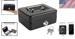 Portable Mini Cash Box with Dual Key Lock and Removable Tray – Perfect for Kids!