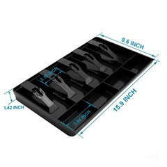 Cash Register Drawer Insert Tray with 5 Bill/4 Coin Compartments for Money St…