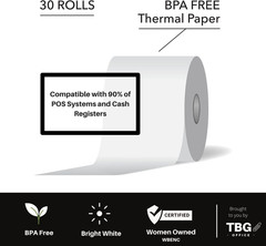 3 1/8” X 230′ Thermal Paper Rolls – BPA FREE – MADE in USA – Receipt Paper Rolls