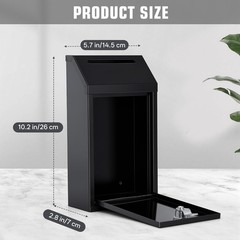Sumerfnt Locking Cash Box with Lock and Slot, Metal Money Drop Box with 4 Key…