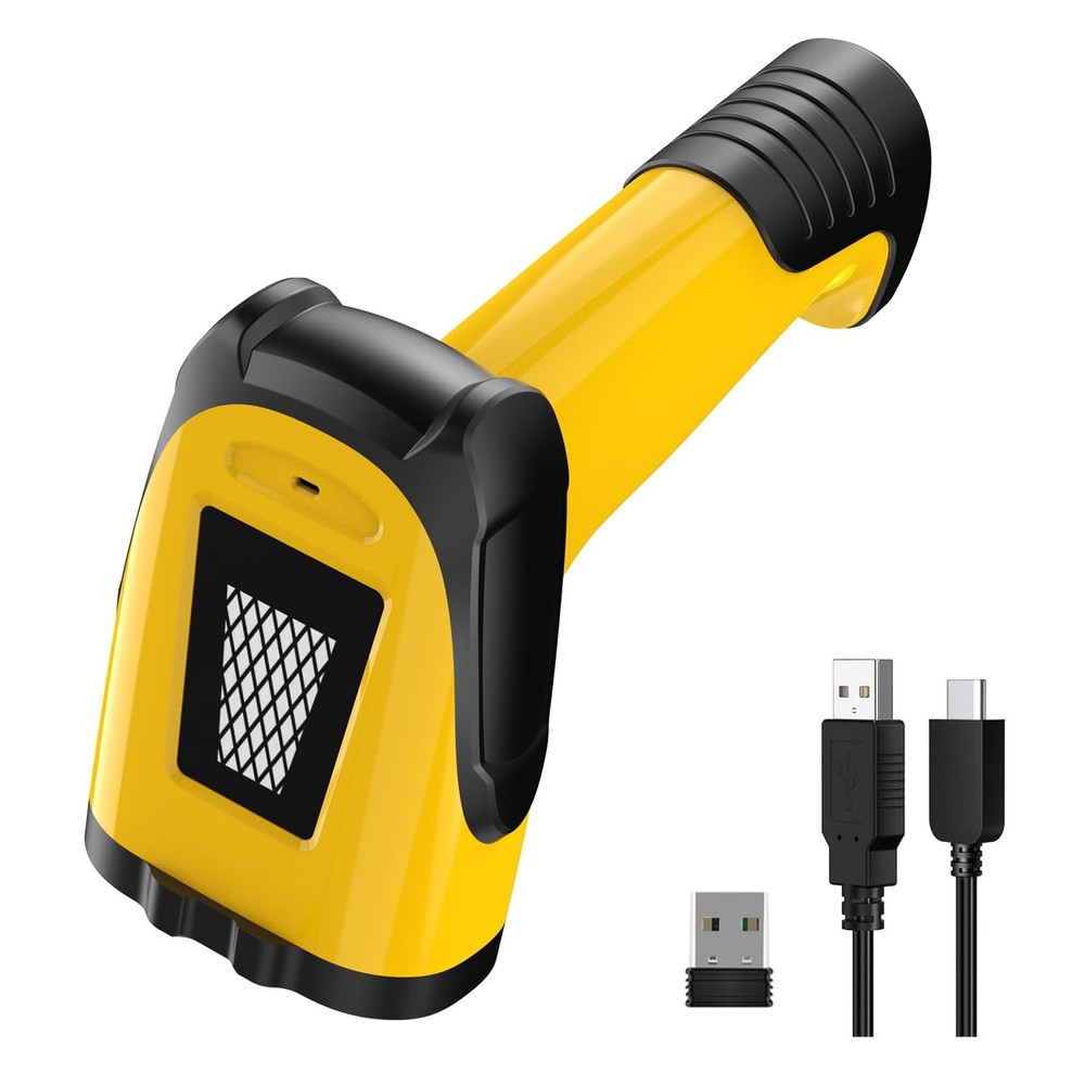 1D Handheld Laser Barcode Scanner, 2.4GHz Wireless Bluetooth USB Triple Mode …