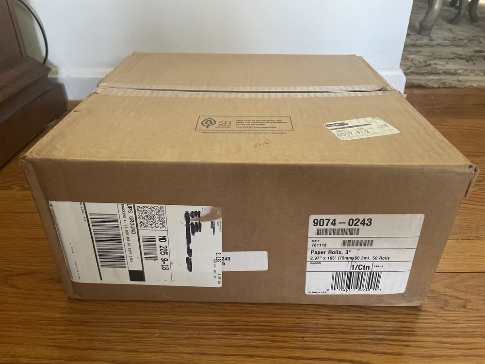 Bond Paper Rolls 9074-0243 3”(75mm) x 165′ (50m) 50 Rolls