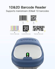 Inateck 2D Wireless Bluetooth Barcode Scanner With Charging Base BCST-73+BS04001
