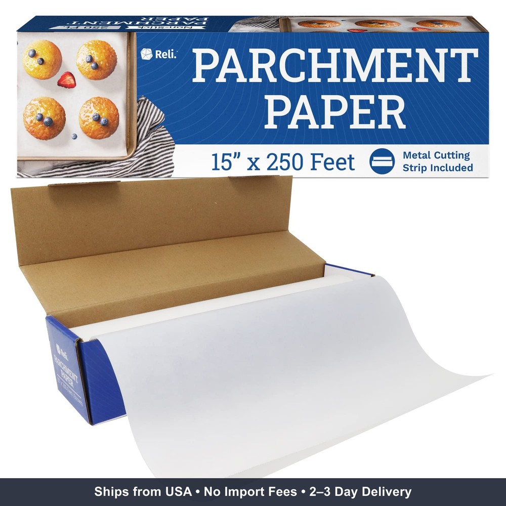 Reli. Parchment Paper Roll (15″ x 250 ft) w/Dispenser Box, White | Parchment Pap