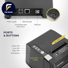 Thermal Receipt Printer 80Mm Usb/Ethernet POS QR Code Printer with Auto Cutte