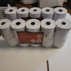 2x Pack Of 10 Office Depot Thermal Paper Rolls, 3 1/8in. x 230ft. White109-282