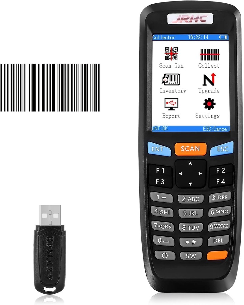 2.4Ghz Wireless Barcode Scanner USB Cordless 1D 2D Laser Barcode Reader Handhold